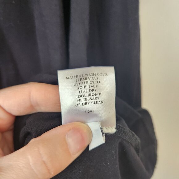 Eileen Fisher Black Stretch Rayon Shift Dress Classic Minimalist Comfy Women's L - Picture 6 of 6